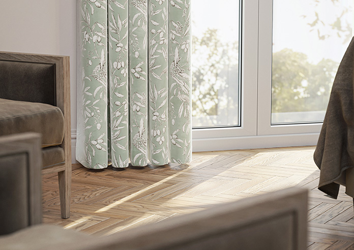 Aviary Velvet, Eucalyptus - Made to Measure Curtain - Image 5